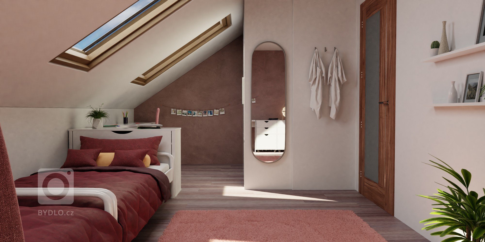 Paní domu si přála navrhnout pokojíček pro dvě dcerky zatím předškolního věku. V plánu je pokojíček zařizovat postupně a vizualizace má sloužit jako plán…