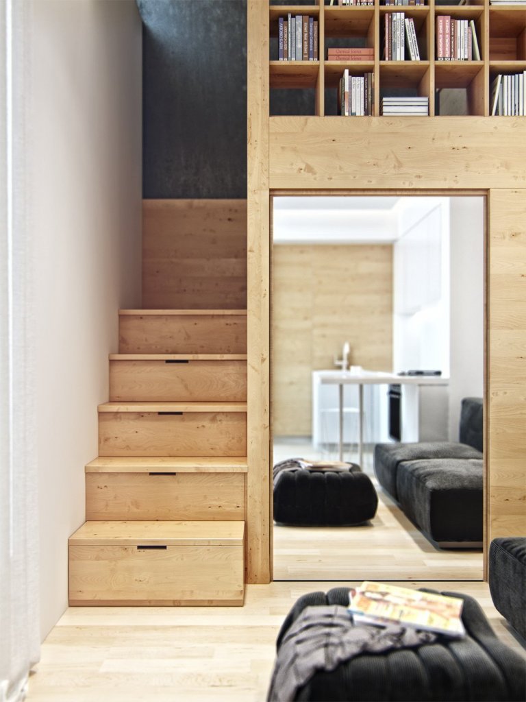 Malý mezonet skrývající moderně zařízený interiér
