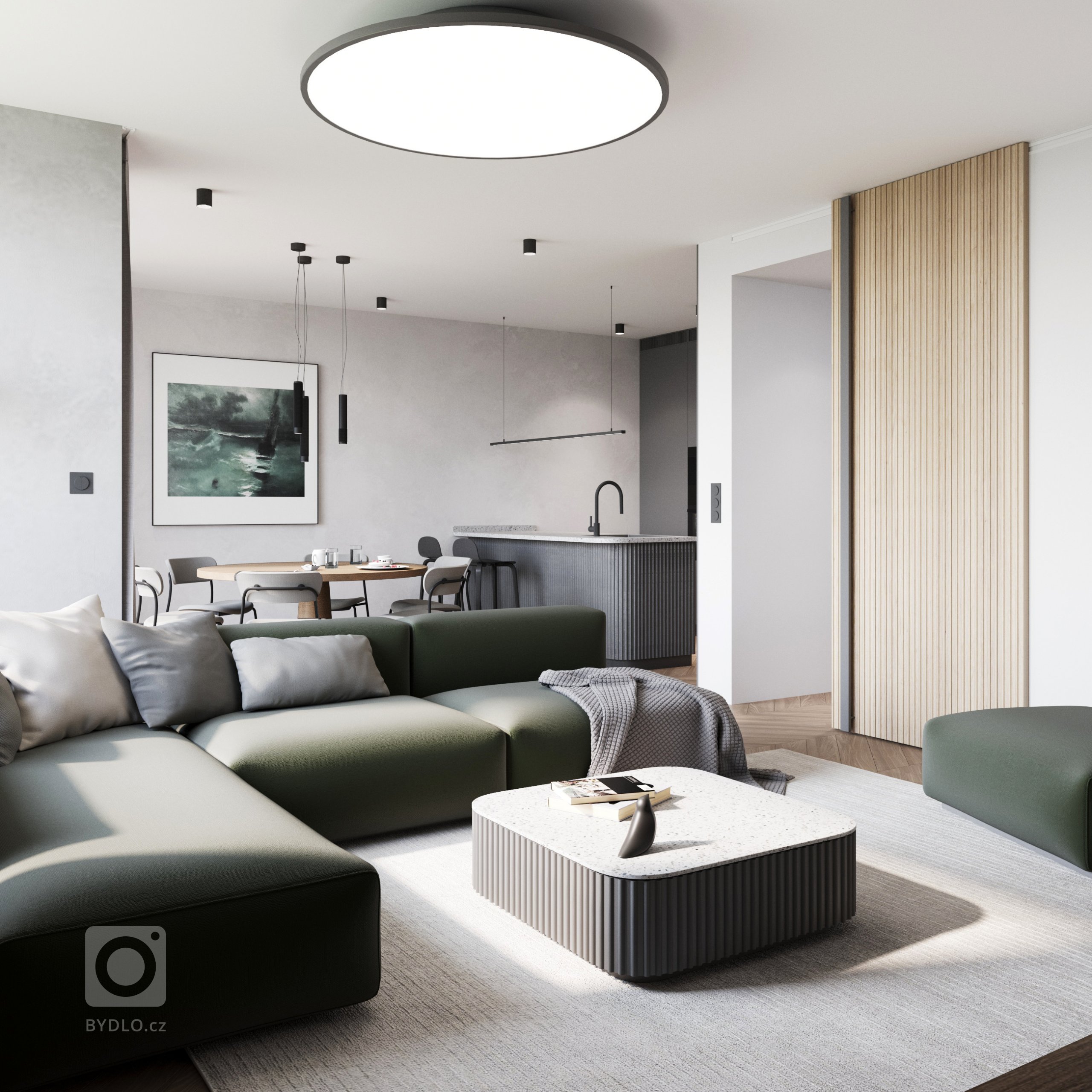 Náš nový projekt interiéru rodinného domu na Praze 10 se nese v tlumených přírodních tónech.⁠⁠
Centrem dvoupodlažního domu se stává obytný prostor v přízemí, propojující kuchyň s jídelnou a obývacím pokojem. ⁠⁠Na přání klienta navrhujeme klidný světlý prostor akcentující přírodní materiály. ⁠⁠