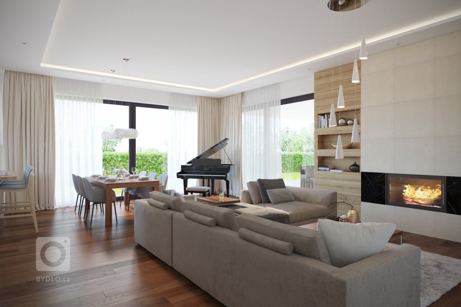 Návrh a vizualizácie luxusného bytu v Prahe. V prvej časťi projektu som vypracoval návrh a vizualizácie obývacej izby spojenej s jedálňou a kuchyňou. V druhej…