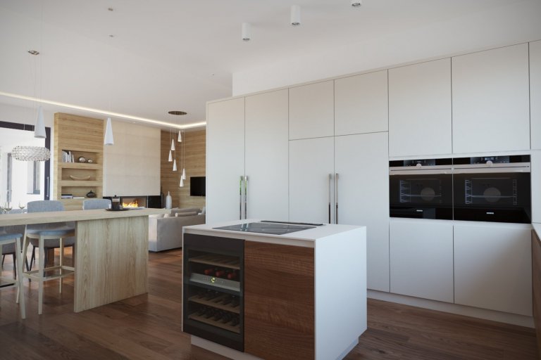 Návrh a vizualizácie luxusného bytu v Prahe. V prvej časťi projektu som vypracoval návrh a vizualizácie obývacej izby spojenej s jedálňou a kuchyňou. V druhej…