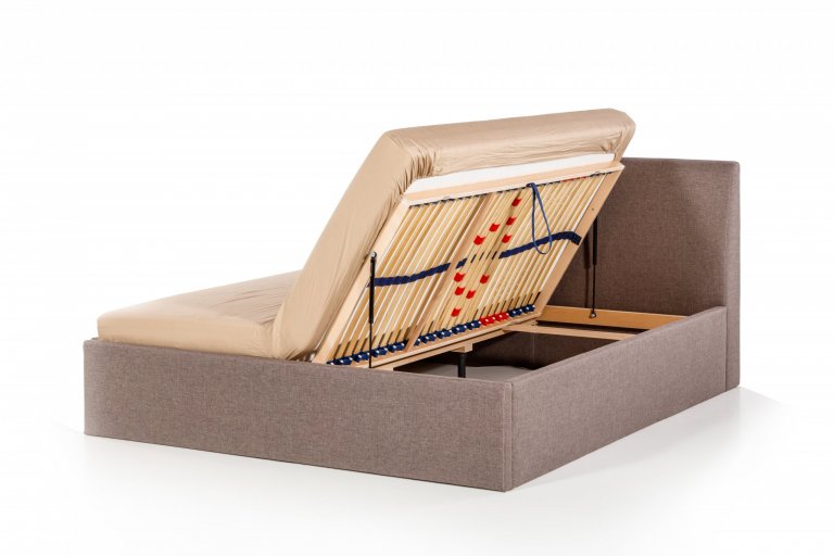 Čalouněná postel s mírně zkoseným čelem pro pohodlné opření.

- stabilní pevná konstrukce
- pohodlná výška pro vstávání 45 cm
- nastavení úrovně výšky…