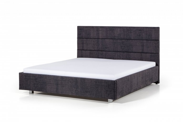 Čalouněná postel se zadním čelem vytvořeným z čalouněných pruhů. Lze doplnit o noční stolky.

- stabilní pevná konstrukce
- pohodlná výška pro vstávání 45…