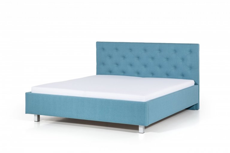 Čalouněná postel s čelem ozdobeným čalounickými vtahy s knoflíky

- stabilní pevná konstrukce
- pohodlná výška pro vstávání 45 cm
- nastavení úrovně výšky…