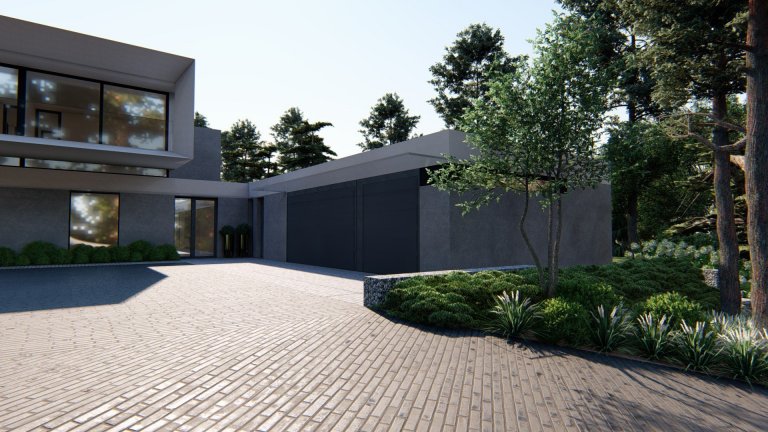 Zahradní koncept u moderní vily v blízkosti Poznani. Zahrada, která respektuje okolní přírodu a zapadá do okolního lesa :) K dispozici jsou prvky, jako je…