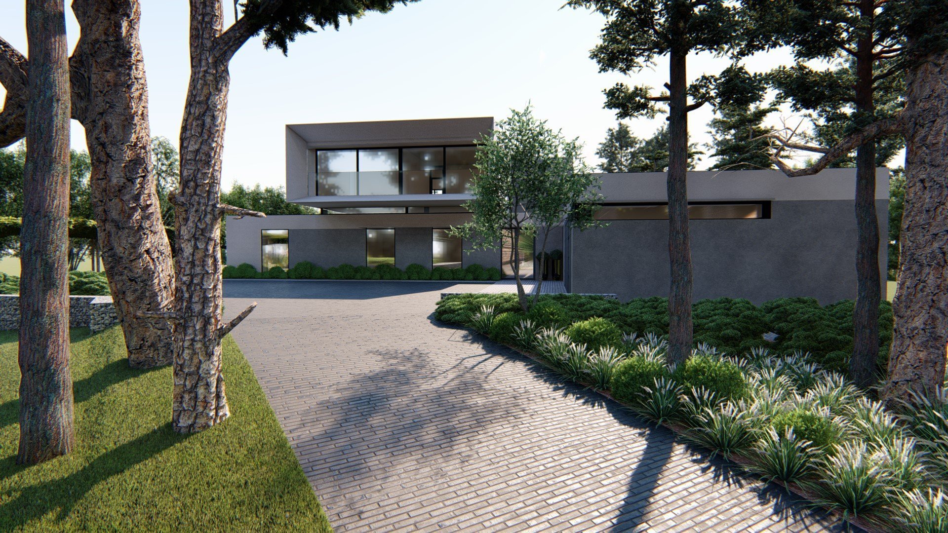 Zahradní koncept u moderní vily v blízkosti Poznani. Zahrada, která respektuje okolní přírodu a zapadá do okolního lesa :) K dispozici jsou prvky, jako je…