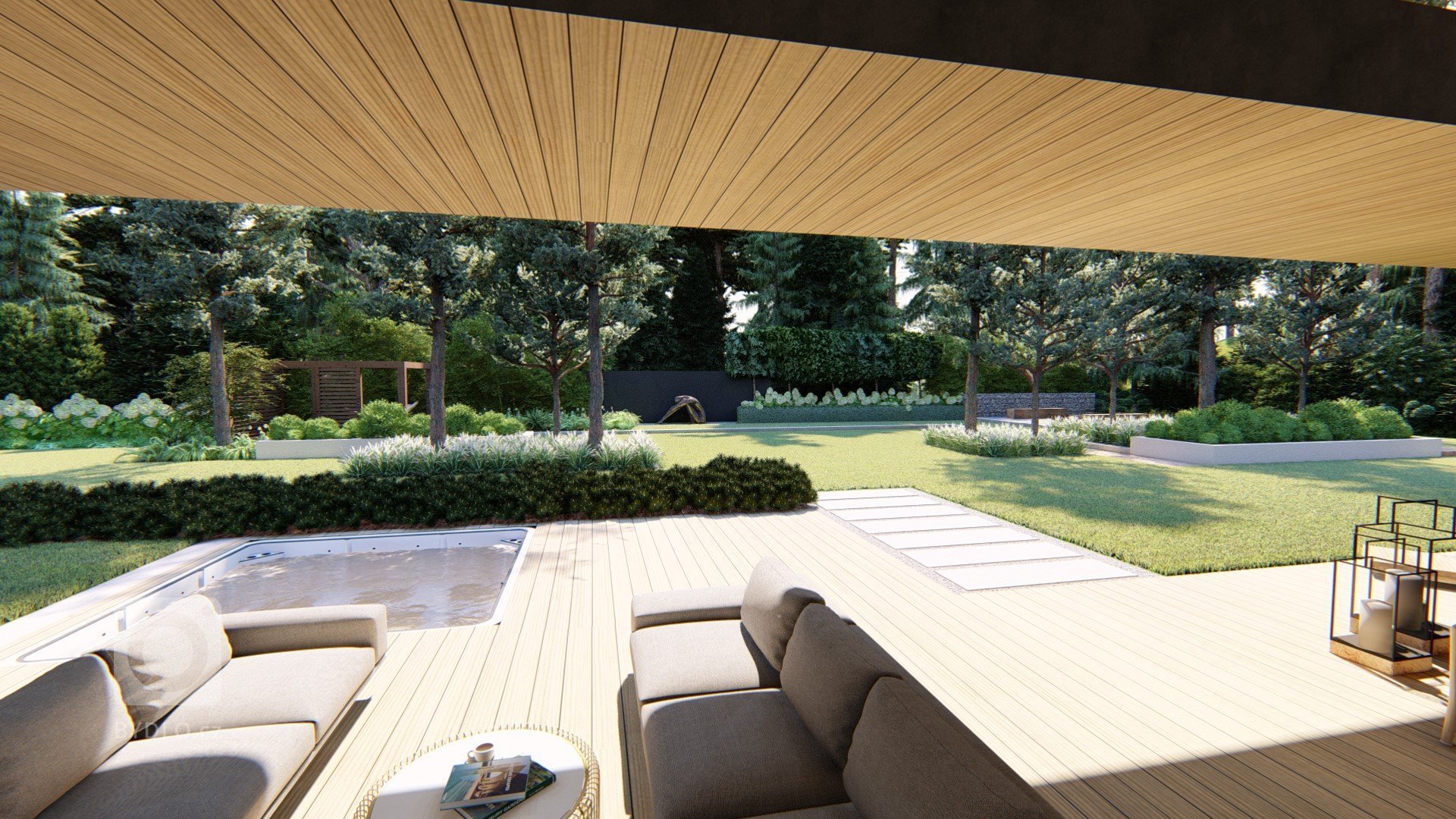 Zahradní koncept u moderní vily v blízkosti Poznani. Zahrada, která respektuje okolní přírodu a zapadá do okolního lesa :) K dispozici jsou prvky, jako je…