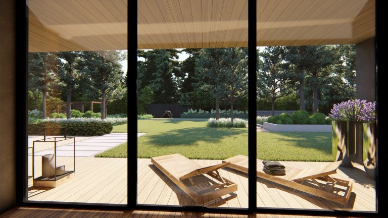 Zahradní koncept u moderní vily v blízkosti Poznani. Zahrada, která respektuje okolní přírodu a zapadá do okolního lesa :) K dispozici jsou prvky, jako je…