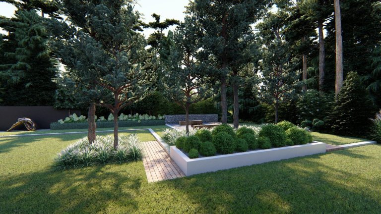 Zahradní koncept u moderní vily v blízkosti Poznani. Zahrada, která respektuje okolní přírodu a zapadá do okolního lesa :) K dispozici jsou prvky, jako je…