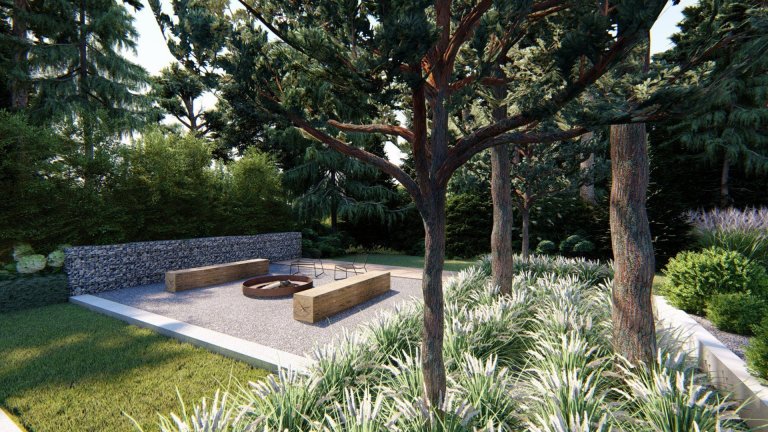 Zahradní koncept u moderní vily v blízkosti Poznani. Zahrada, která respektuje okolní přírodu a zapadá do okolního lesa :) K dispozici jsou prvky, jako je…