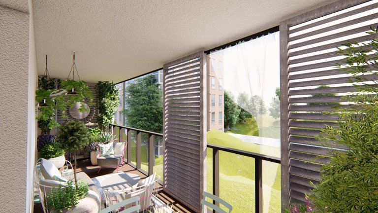 Balkon s výhledem v Holešovicích