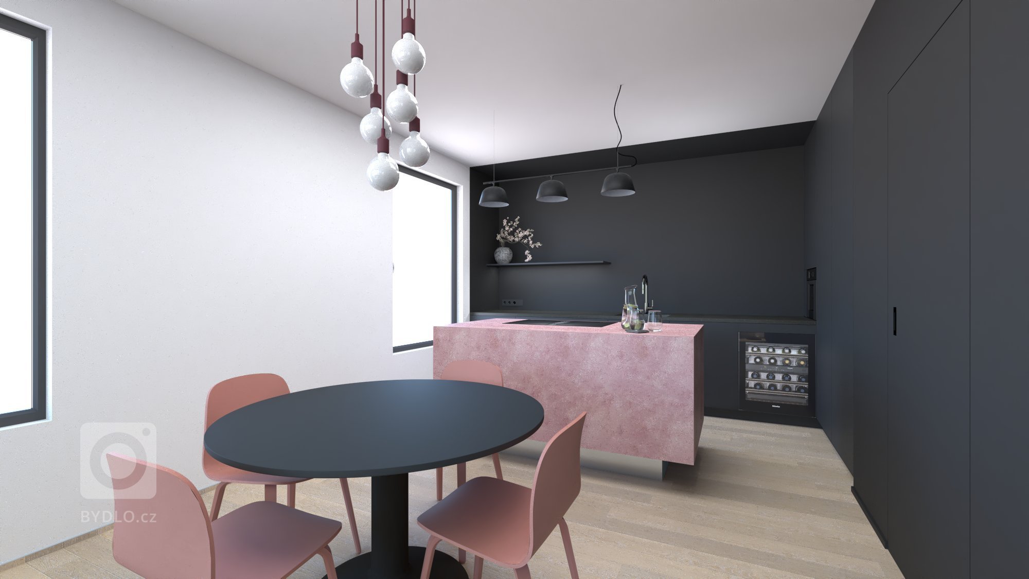 Living pro mladou rodinu

Koncept návrhu staví na 3 pilířích. Barevnost, černý design s blue navy nebo cherry blossom pink akcenty, je dominantou návrhu. Dále…