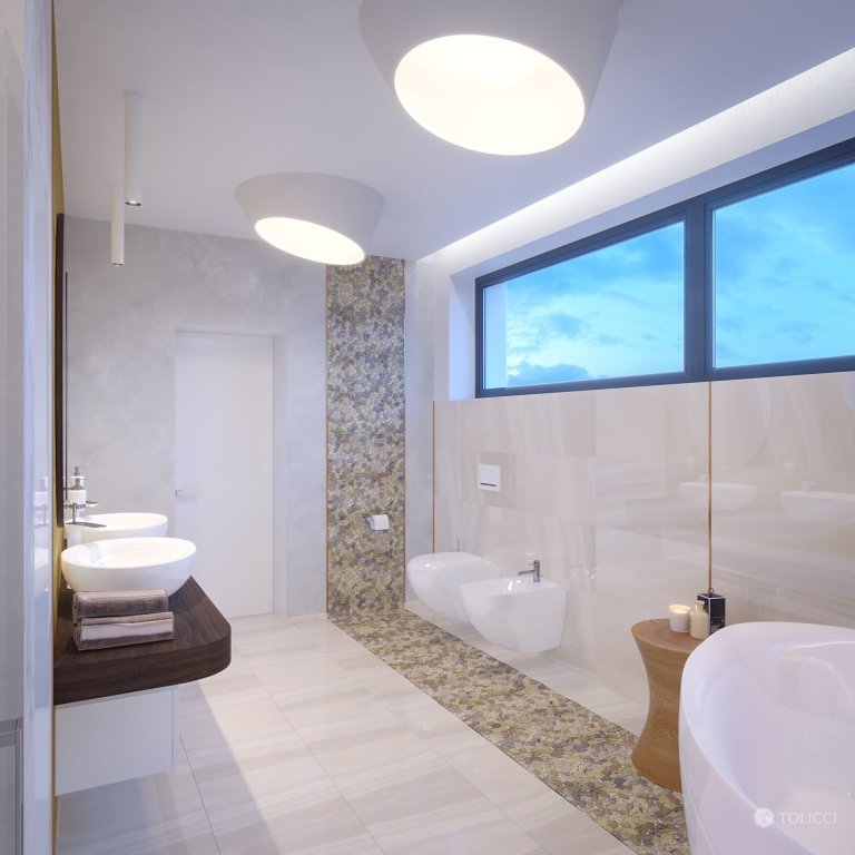 Cieľom návrhu interiéru tohto rodinného domu bolo vytvorenie elegantného a dizajnového interiéru, založeného na prirodzenom kontraste prírodných materiálov…