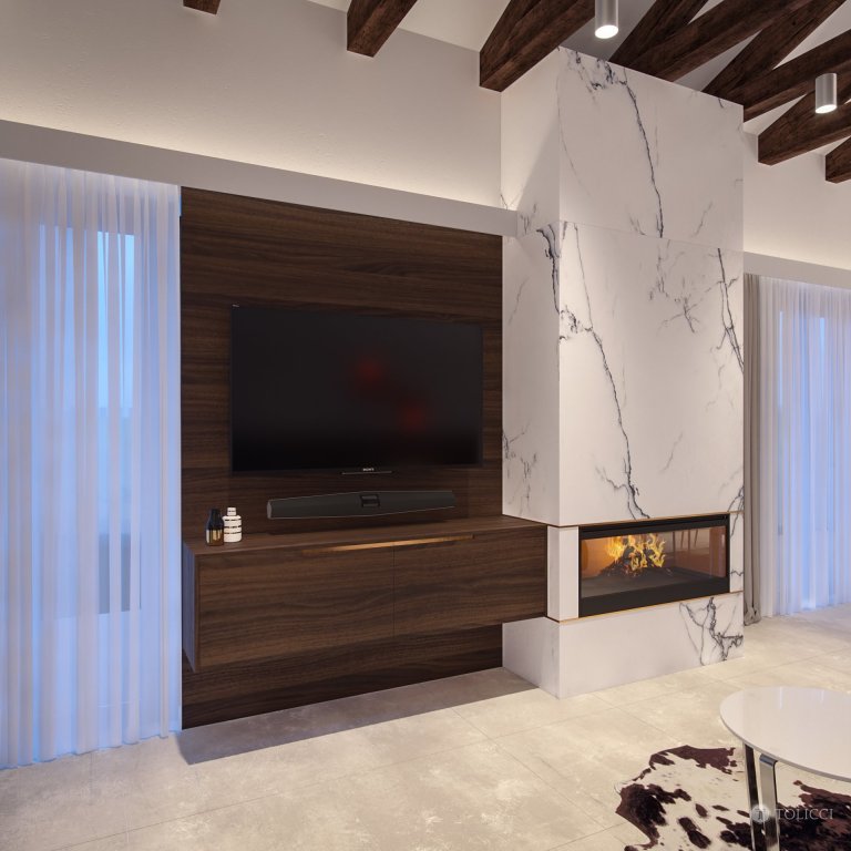 Cieľom návrhu interiéru tohto rodinného domu bolo vytvorenie elegantného a dizajnového interiéru, založeného na prirodzenom kontraste prírodných materiálov…