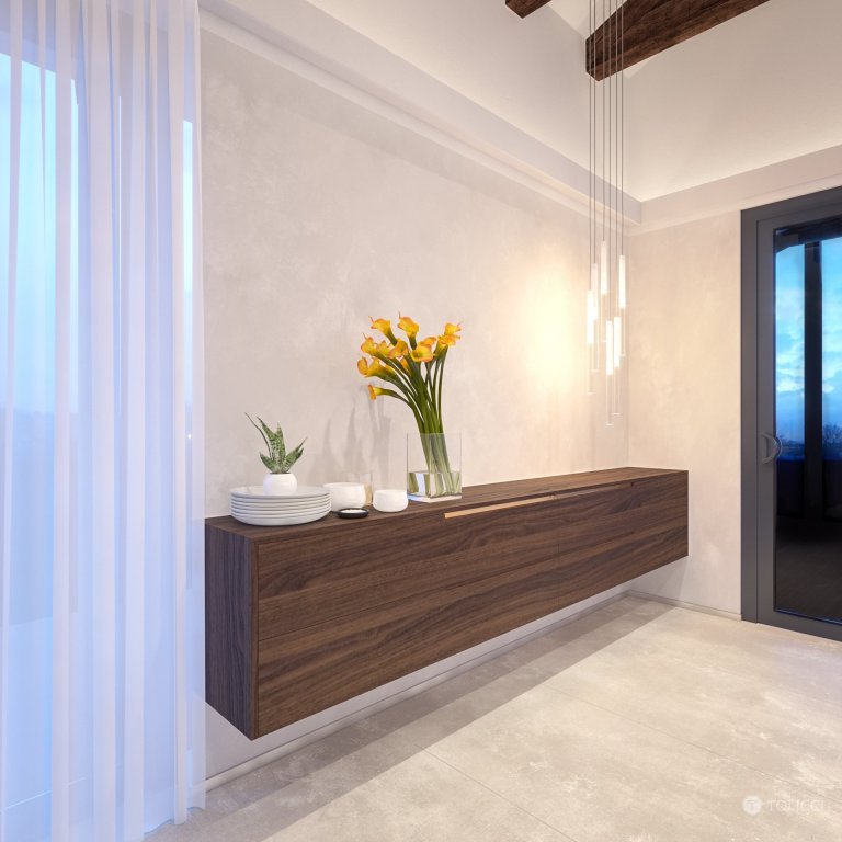 Cieľom návrhu interiéru tohto rodinného domu bolo vytvorenie elegantného a dizajnového interiéru, založeného na prirodzenom kontraste prírodných materiálov…