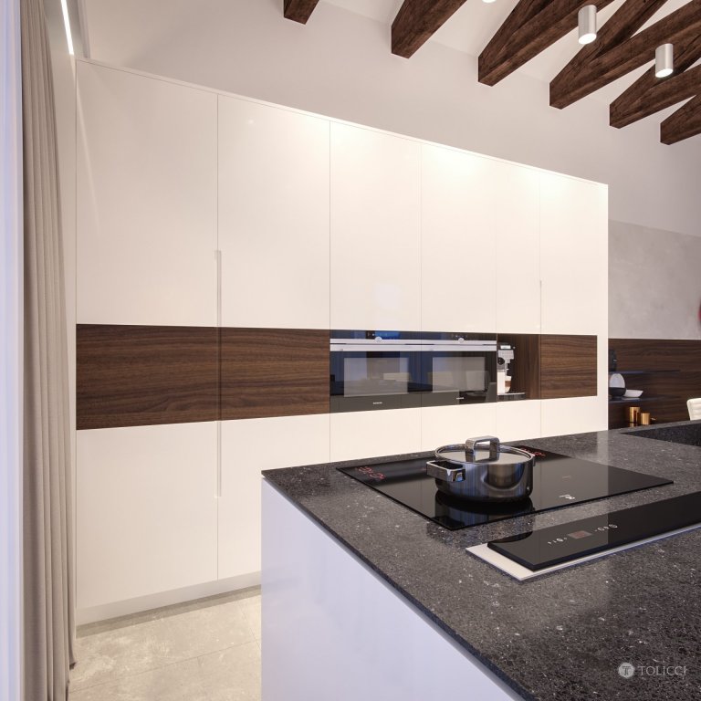 Cieľom návrhu interiéru tohto rodinného domu bolo vytvorenie elegantného a dizajnového interiéru, založeného na prirodzenom kontraste prírodných materiálov…