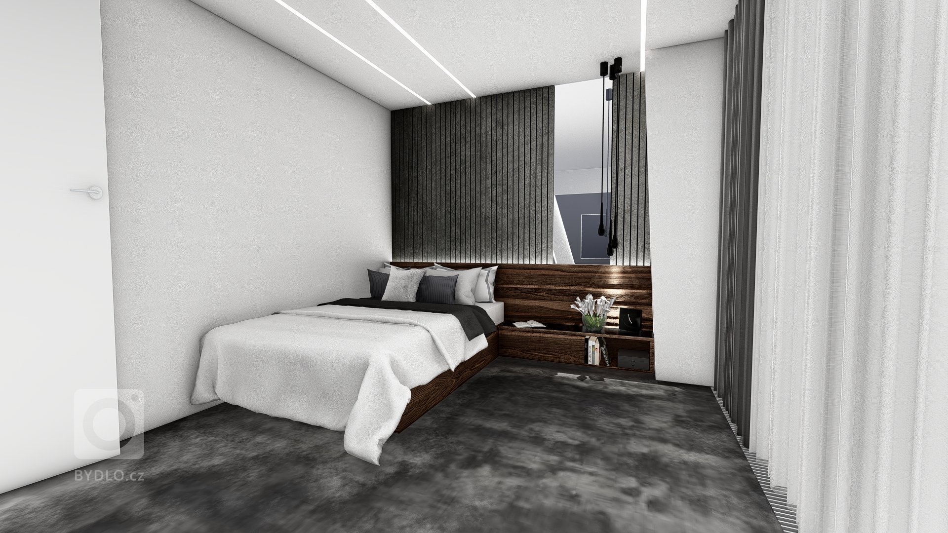 Návrh interiéru ložnice pro hosty