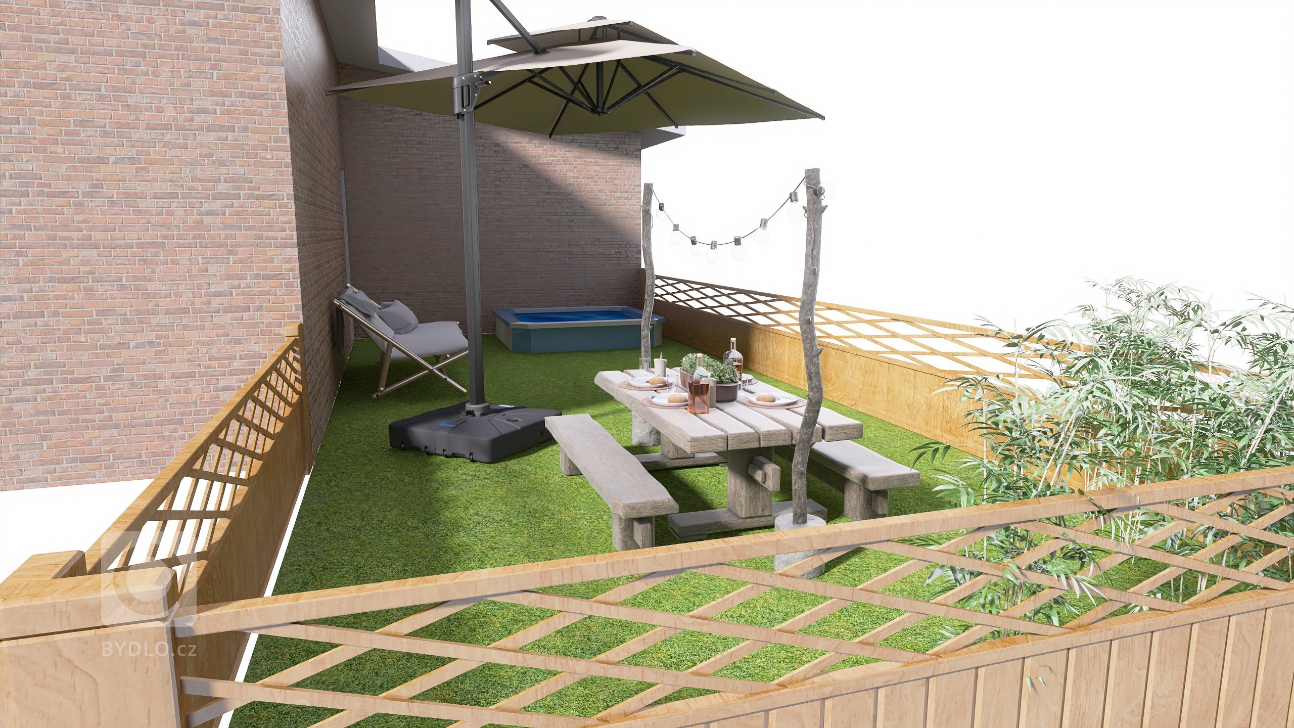 Vizualizace potencionálního budoucího stavu kuchyně, jídelny a&nbsp;obývacího pokoje po rekonstrukci. Důraz na prosvětlení a větší modernizaci oproti původnímu…