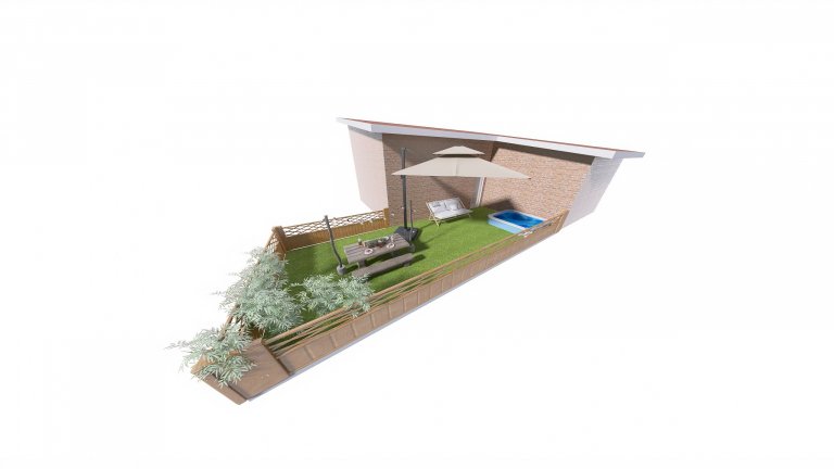 Vizualizace potencionálního budoucího stavu kuchyně, jídelny a&nbsp;obývacího pokoje po rekonstrukci. Důraz na prosvětlení a větší modernizaci oproti původnímu…