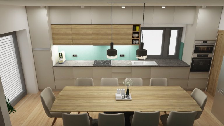 Kuchyně se stolováním pro 10 osob