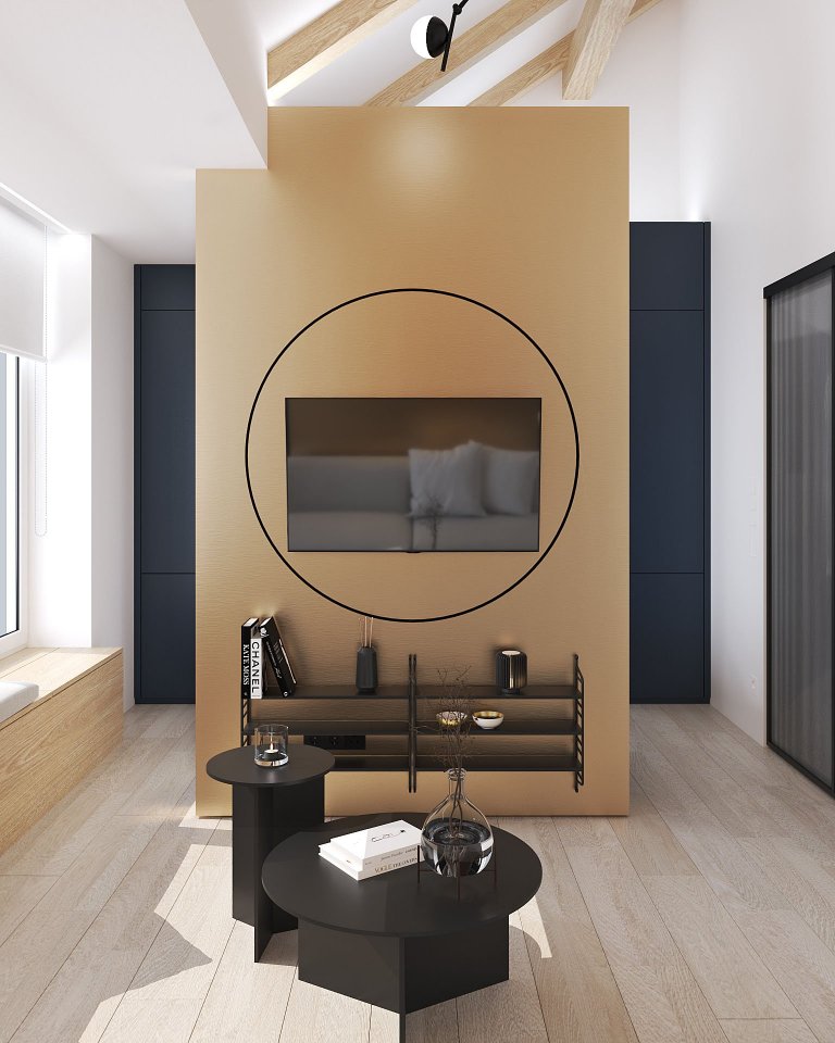 Variabilita a design, který zaujme na první pohled &ndash; to byla dvě hlavní kritéria pro návrh malometrážního podkrovního bytu v&nbsp;Hodoníně. Na ploše…