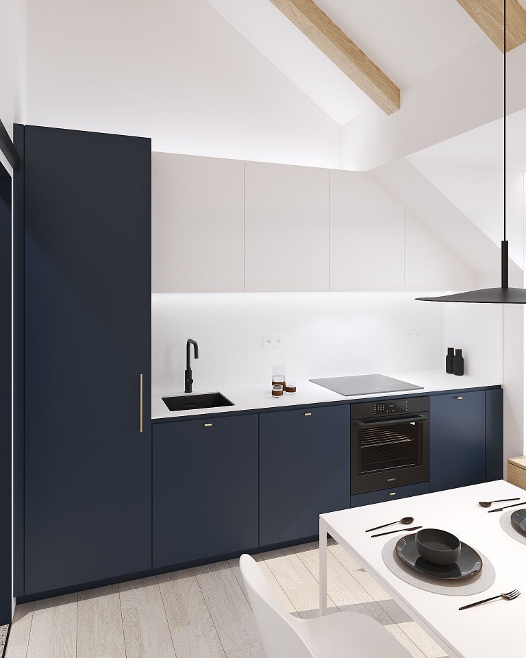 Variabilita a design, který zaujme na první pohled &ndash; to byla dvě hlavní kritéria pro návrh malometrážního podkrovního bytu v&nbsp;Hodoníně. Na ploše…