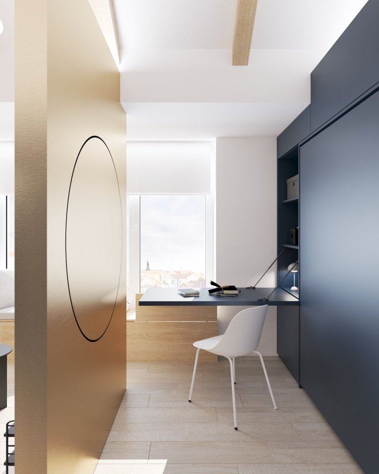 Variabilita a design, který zaujme na první pohled &ndash; to byla dvě hlavní kritéria pro návrh malometrážního podkrovního bytu v&nbsp;Hodoníně. Na ploše…